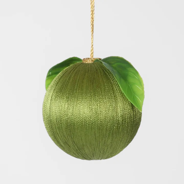 Silk Fruit Bauble- Olive Green- Ships October-Top 30 Christmas-Little Fish Co.