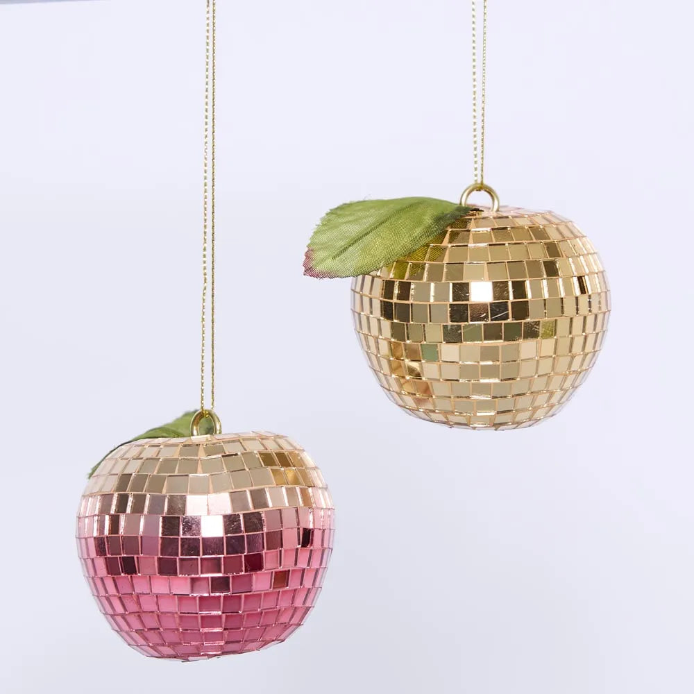 Disco Apple Decoration Small Gold-Top 30 Christmas-Little Fish Co.
