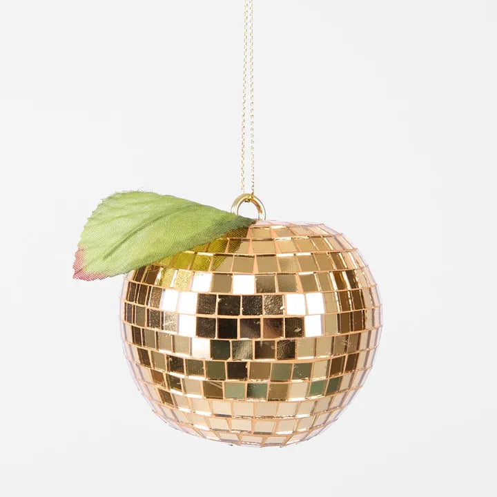 Disco Apple Decoration Small Gold-Top 30 Christmas-Little Fish Co.