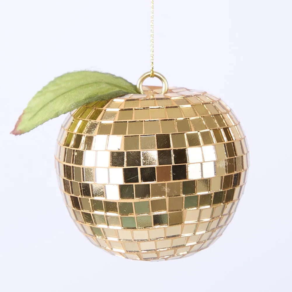 Disco Apple Decoration Small Gold-Top 30 Christmas-Little Fish Co.