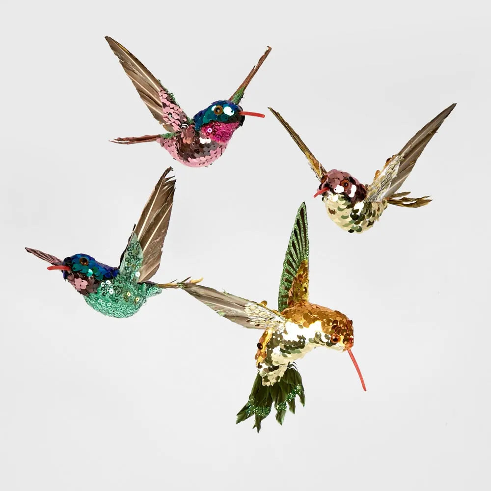 Hule Sequin Hummingbird Tree Decoration-Top 30 Christmas-Little Fish Co.