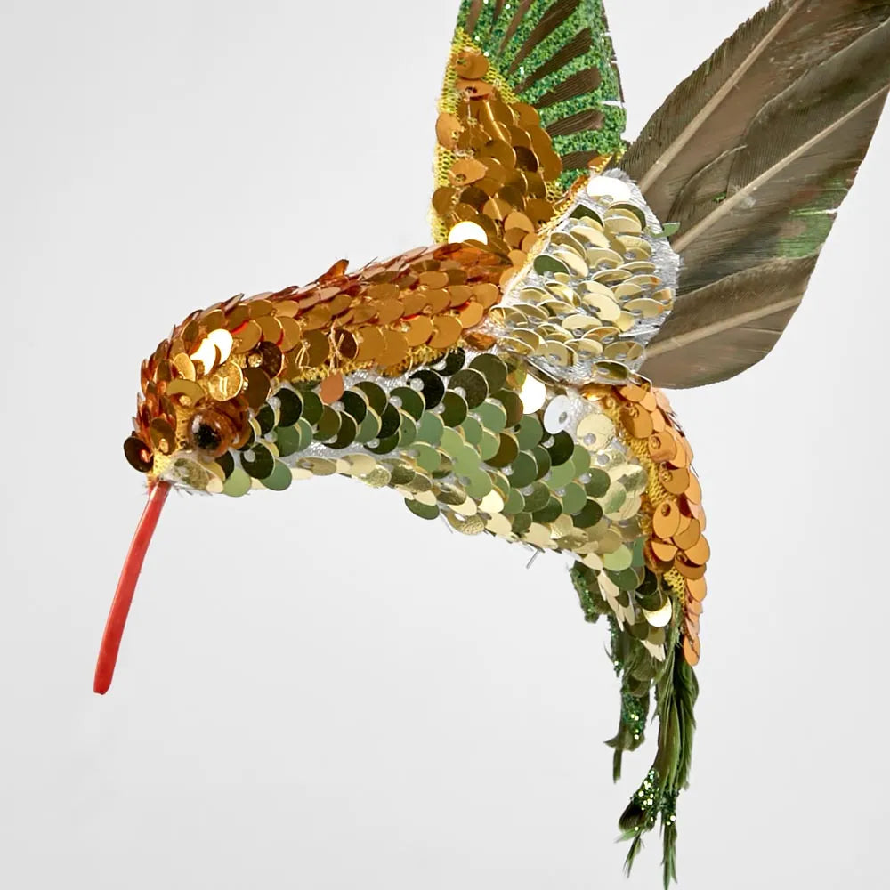 Hule Sequin Hummingbird Tree Decoration-Top 30 Christmas-Little Fish Co.