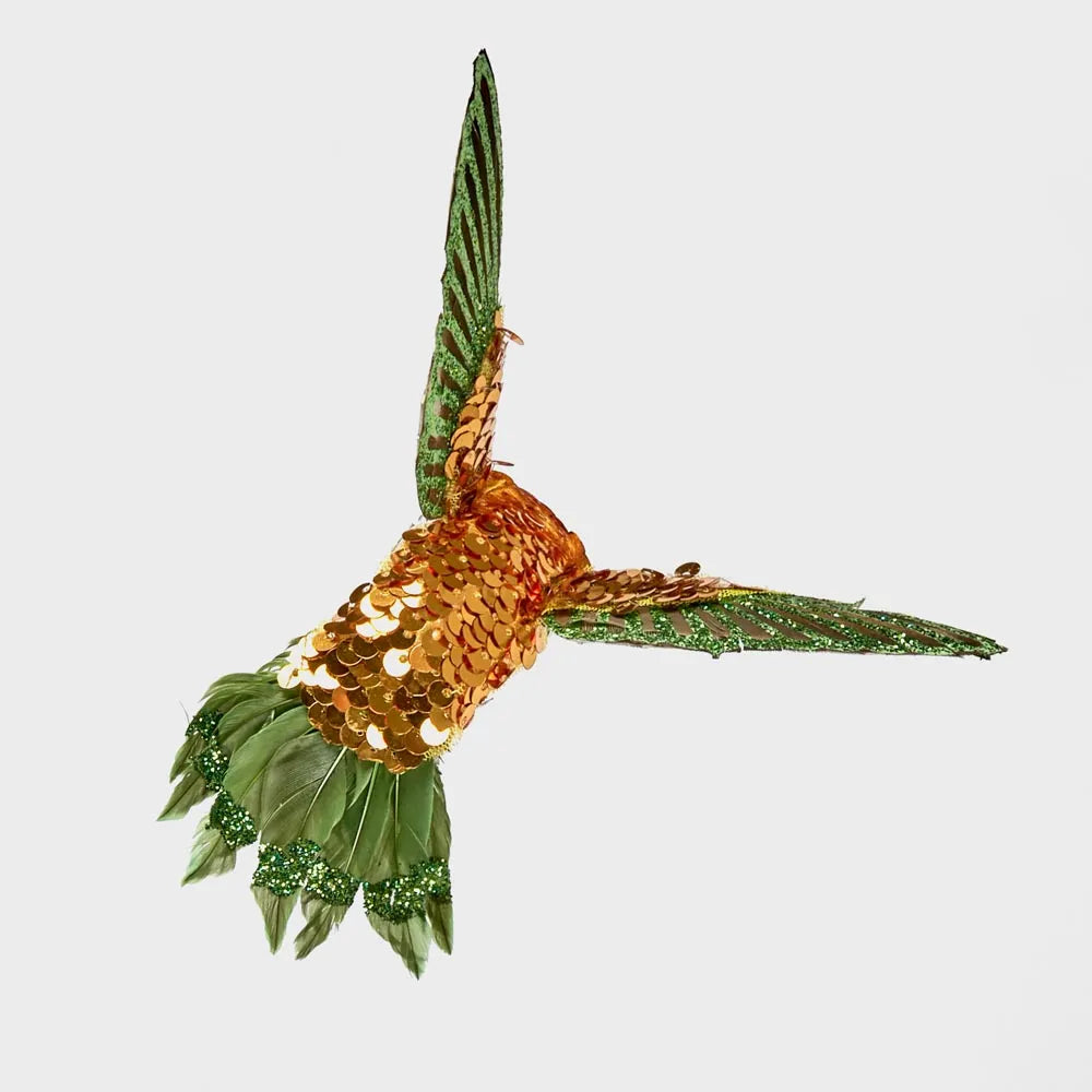 Hule Sequin Hummingbird Tree Decoration-Top 30 Christmas-Little Fish Co.