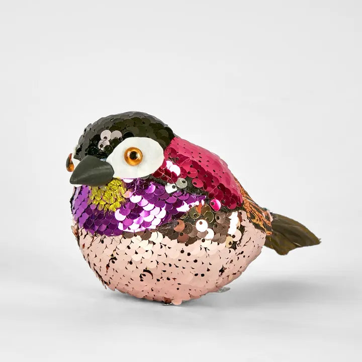 Jasper Clip on Sequin Bird Fuchsia-Top 30 Christmas-Little Fish Co.