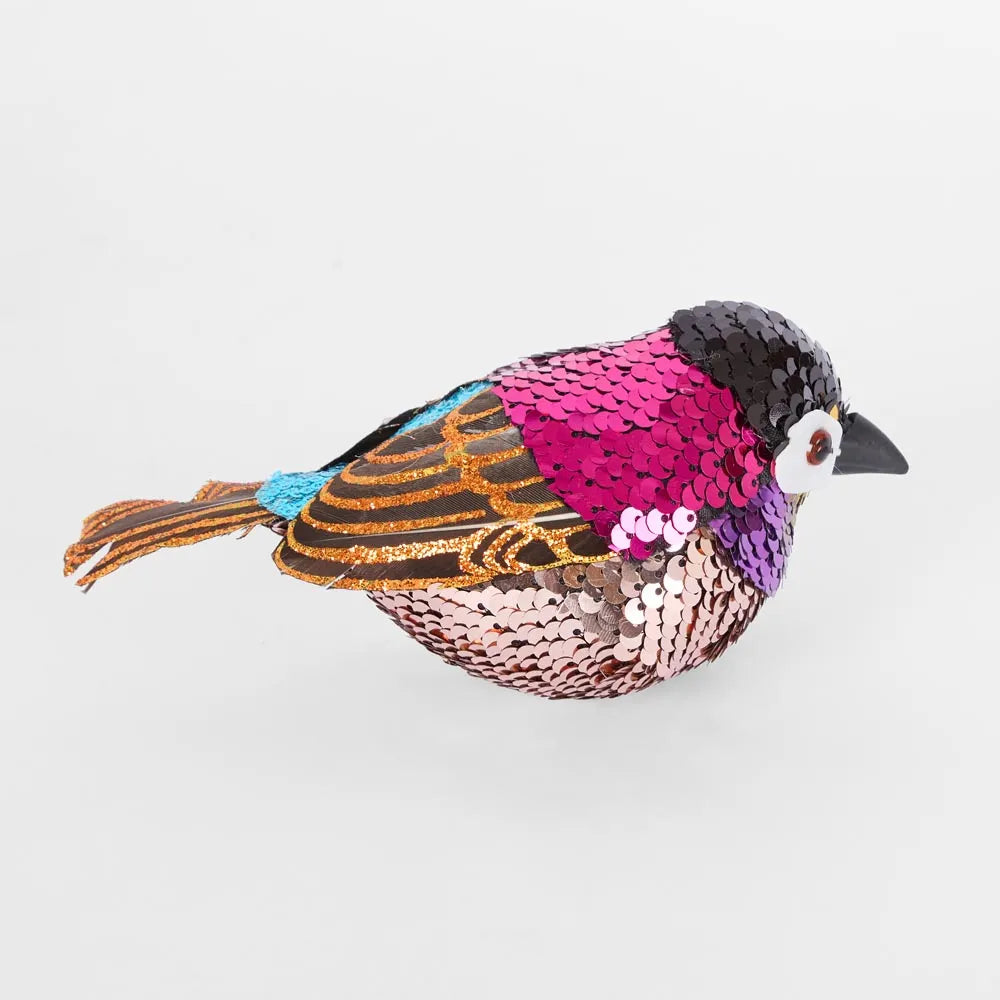 Jasper Clip on Sequin Bird Fuchsia-Top 30 Christmas-Little Fish Co.