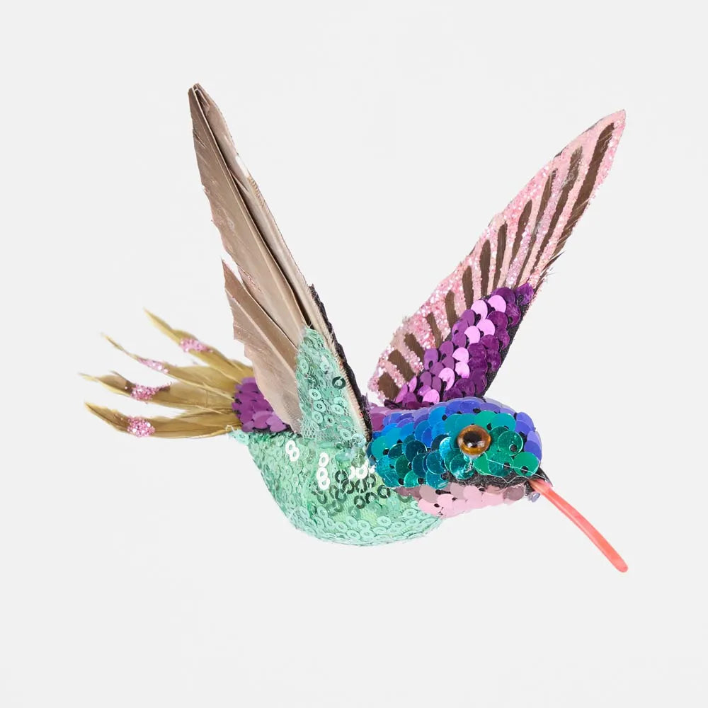 Chassi Sequin Hummingbird Tree Decoration-Top 30 Christmas-Little Fish Co.