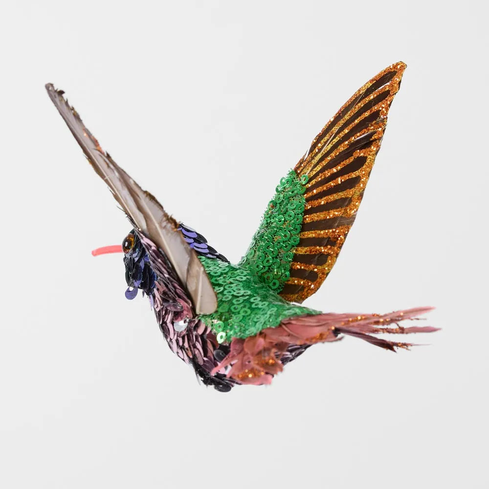 Amore Sequin Hummingbird Tree Decoration-Top 30 Christmas-Little Fish Co.
