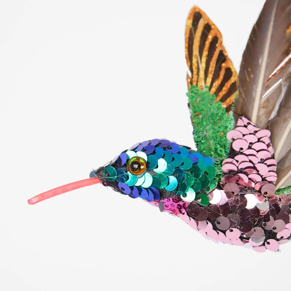Amore Sequin Hummingbird Tree Decoration-Top 30 Christmas-Little Fish Co.