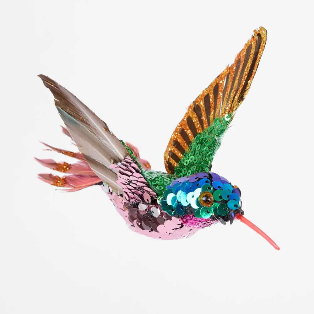 Amore Sequin Hummingbird Tree Decoration-Top 30 Christmas-Little Fish Co.