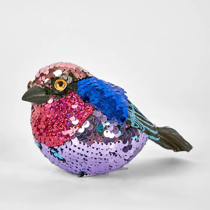 Jasper Clip on Sequin Bird Blue-Top 30 Christmas-Little Fish Co.