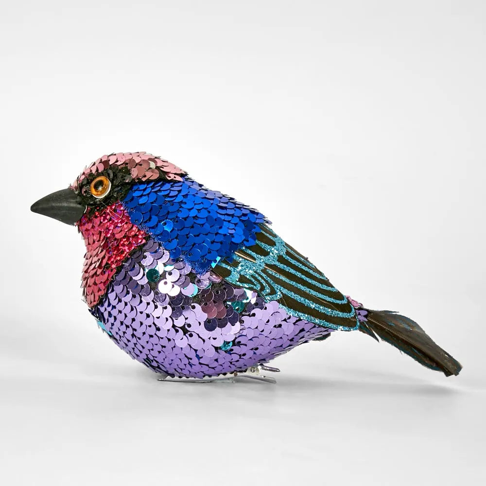 Jasper Clip on Sequin Bird Blue-Top 30 Christmas-Little Fish Co.