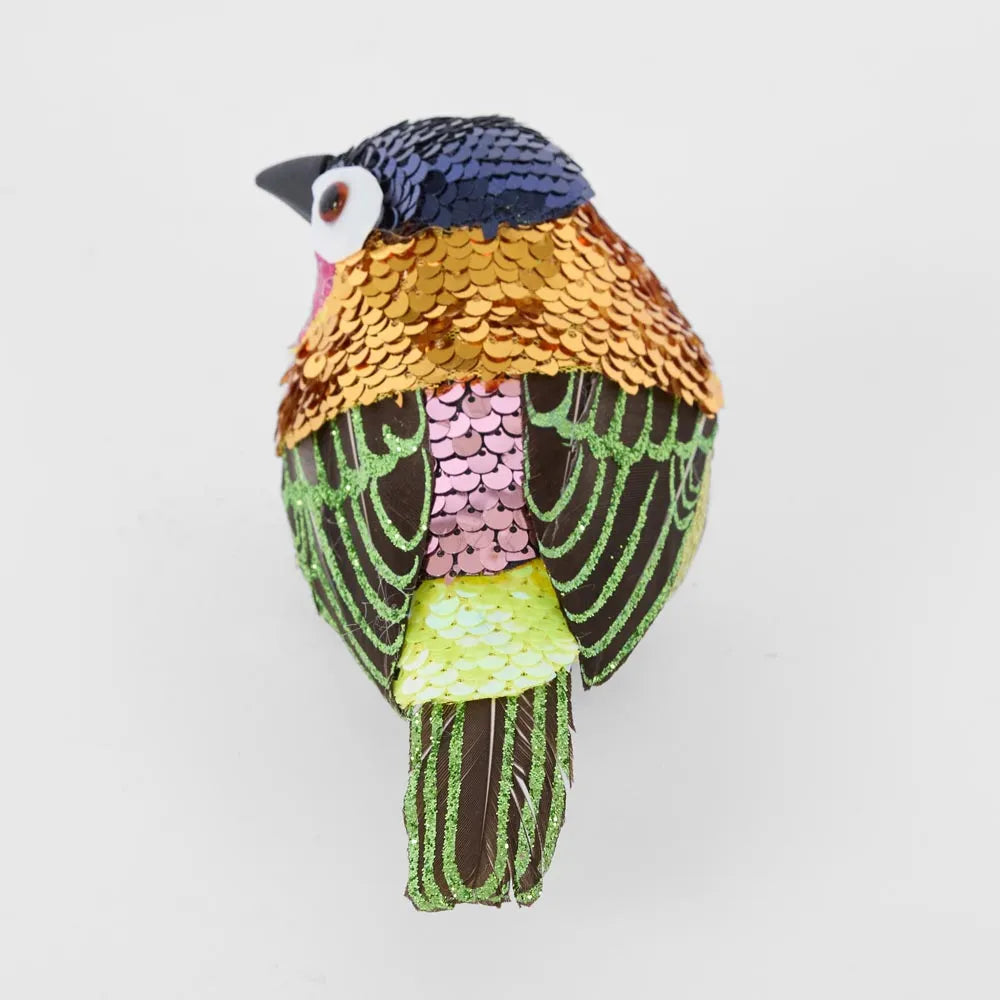 Jasper Clip on Sequin Bird Gold-Top 30 Christmas-Little Fish Co.
