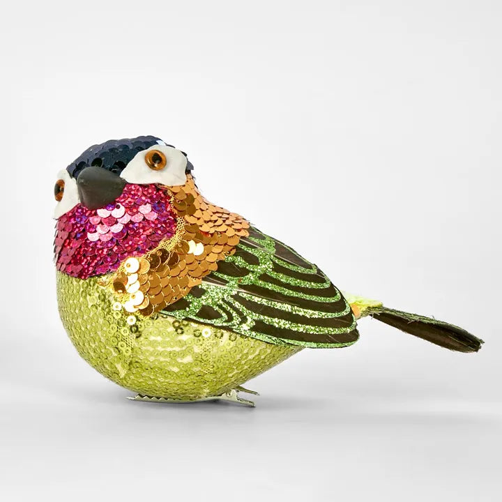 Jasper Clip on Sequin Bird Gold-Top 30 Christmas-Little Fish Co.