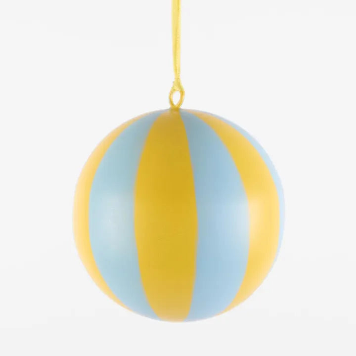La Dolce Vita Striped Iron Bauble Small Yellow