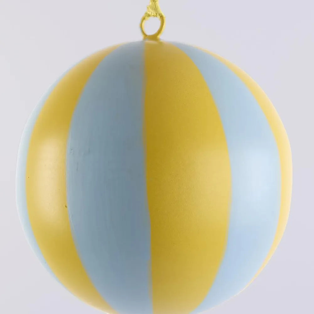 La Dolce Vita Striped Iron Bauble Small Yellow