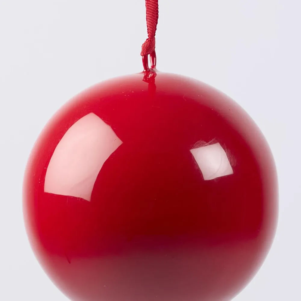 Glossy Iron Bauble Small Red
