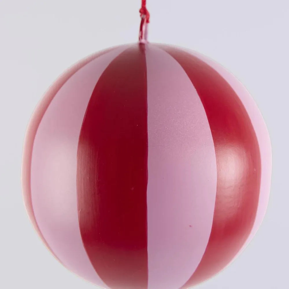 La Dolce Vita Striped Iron Bauble Small Red