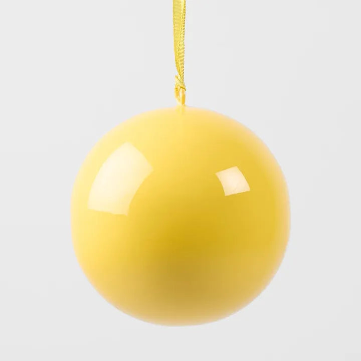 Glossy Iron Bauble Small Yellow