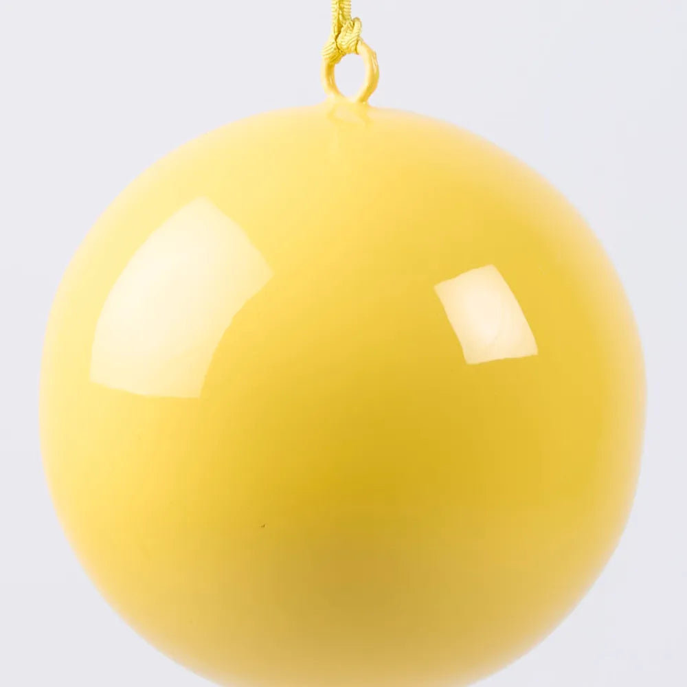 Glossy Iron Bauble Small Yellow