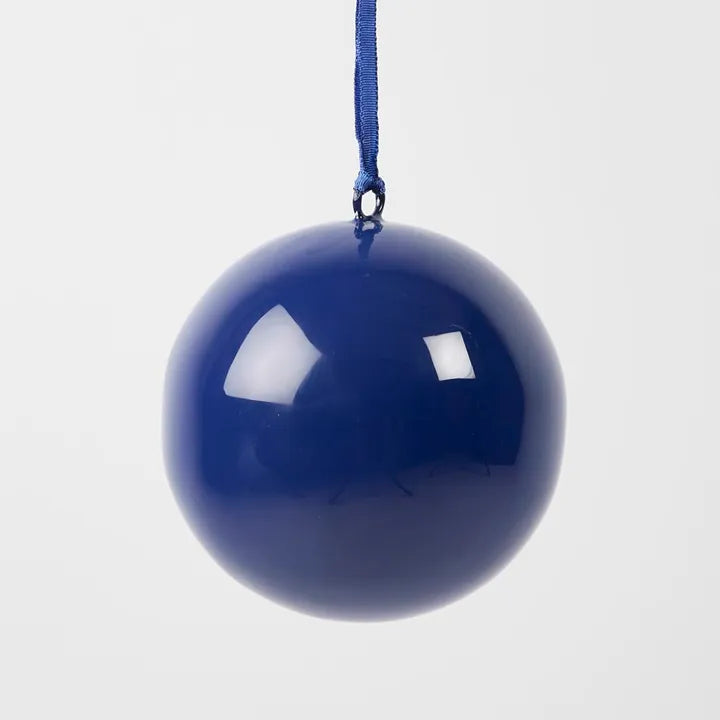 Glossy Iron Bauble Small Drk Blue