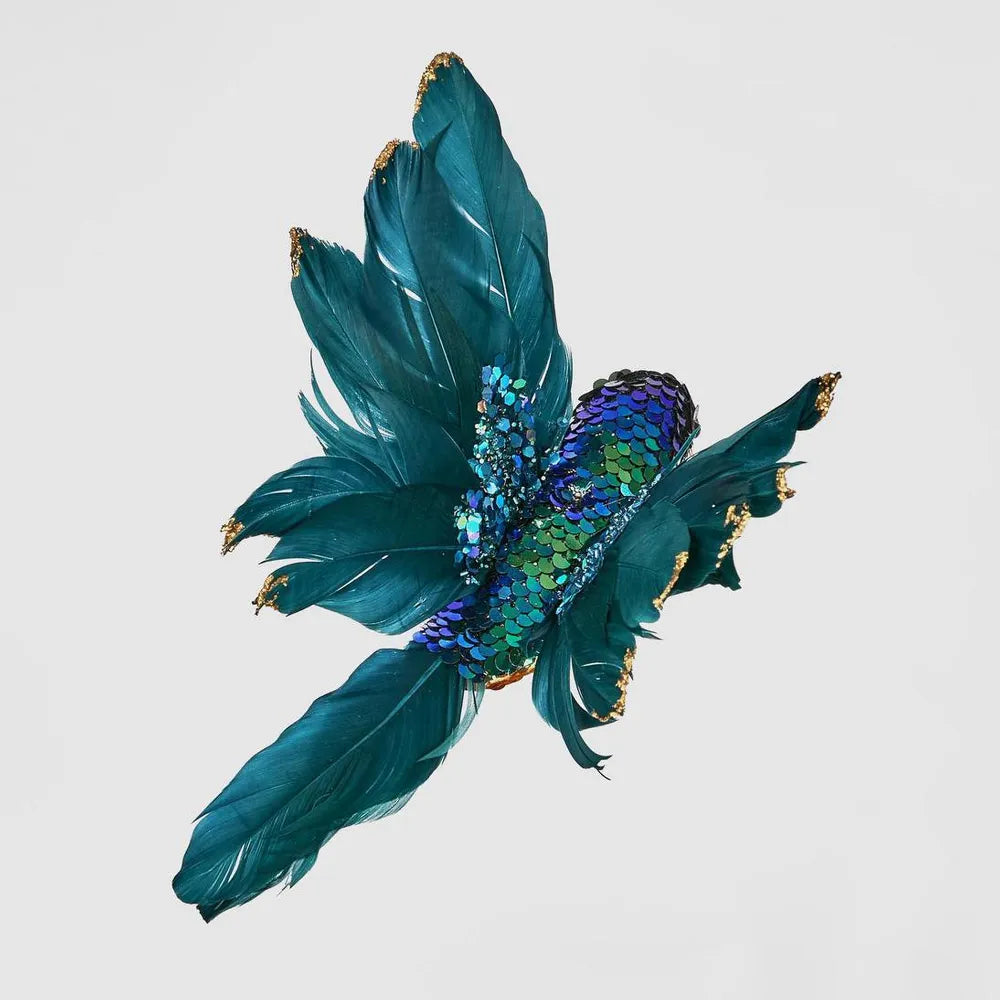 Salsan Sequin Hanging Hummingbird - Teal-Top 30 Christmas-Little Fish Co.