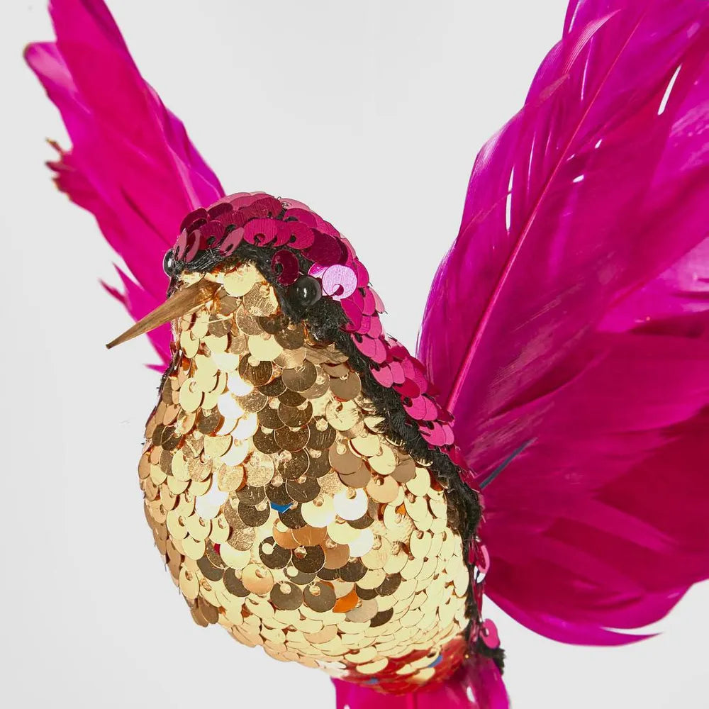 Salsan Sequin Hanging Hummingbird - Magenta-Top 30 Christmas-Little Fish Co.