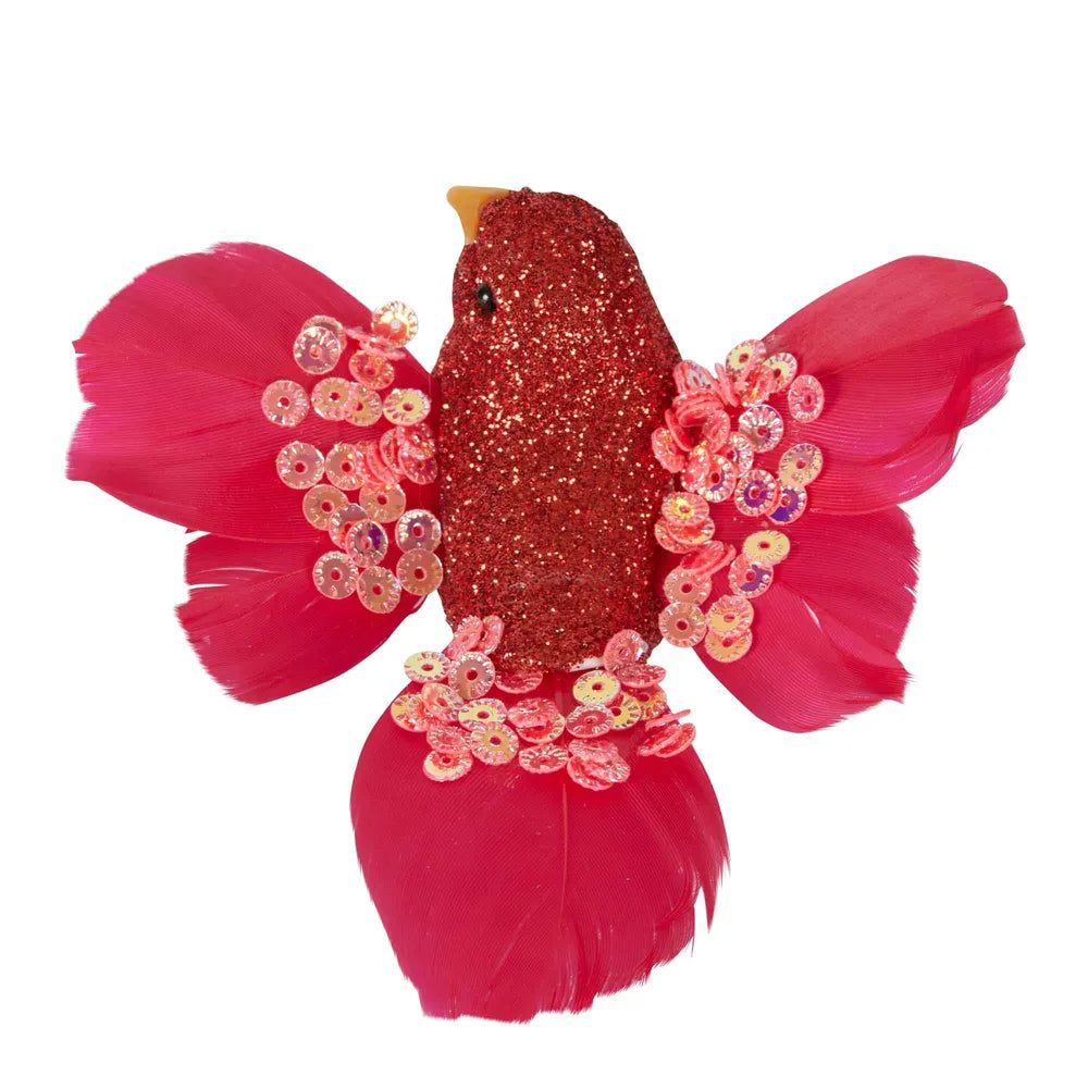 Raj Clip on bird decoration - Red-Top 30 Christmas-Little Fish Co.