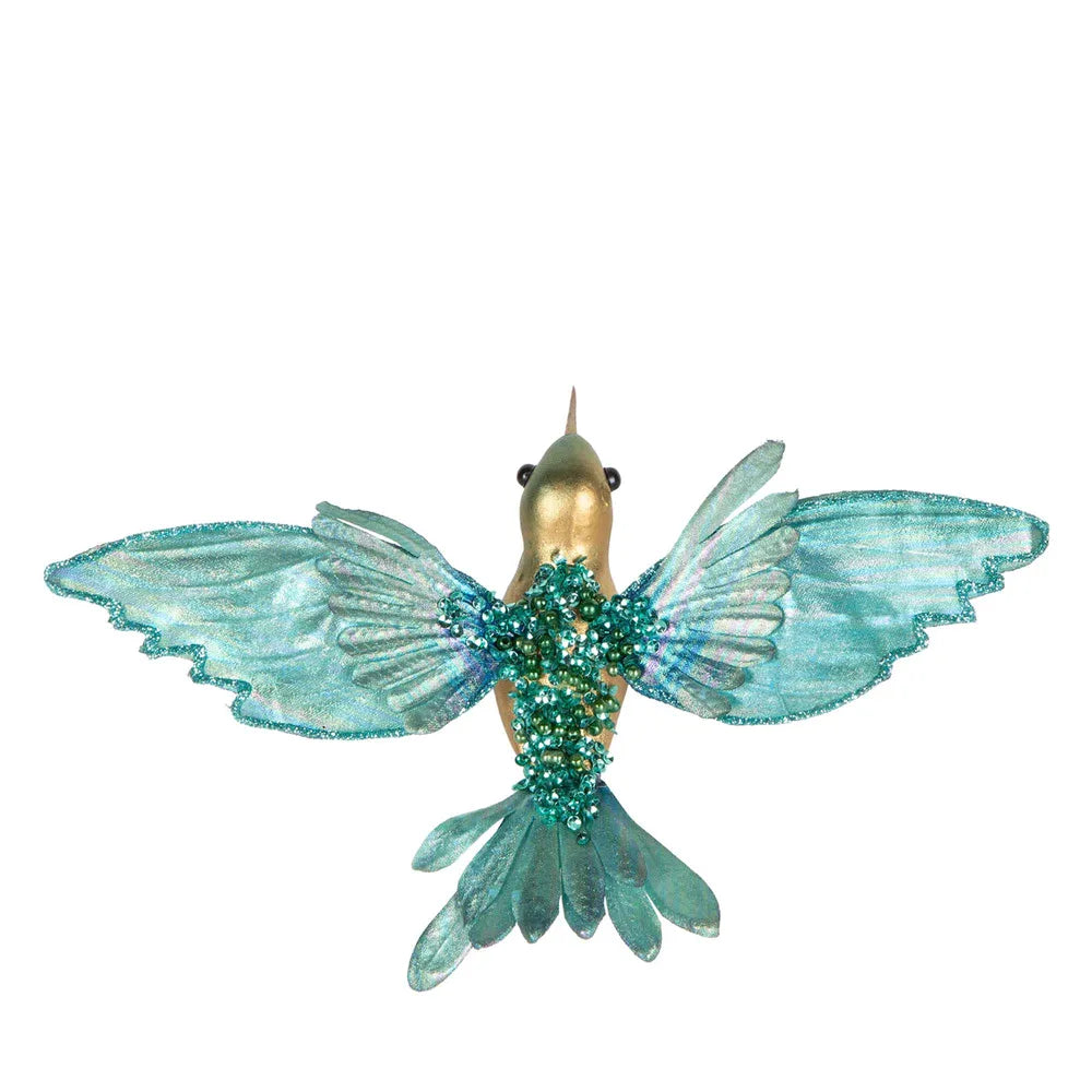 Nephune Glitter clip on Hummingbird Aquamarine-Top 30 Christmas-Little Fish Co.