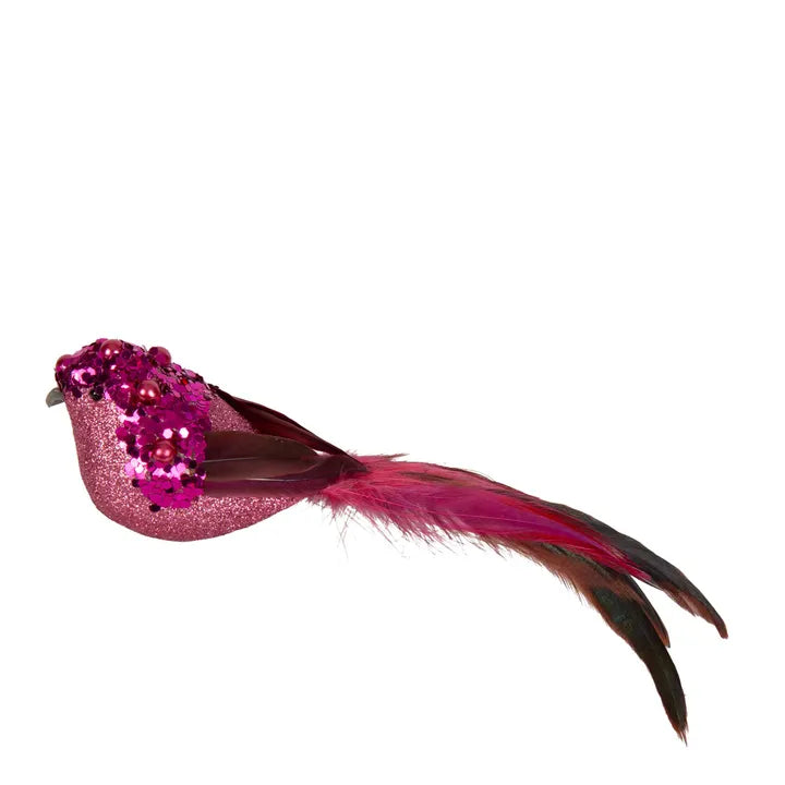 Armand Clip on Bird Decoration Pink-Top 30 Christmas-Little Fish Co.