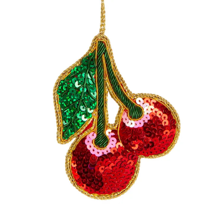 Cherrylicious sequin tree decoration-Little Fish Co.