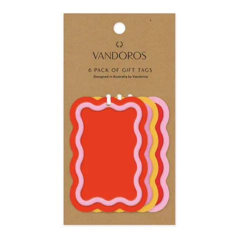 Ric Rac Multi Bright Gift Tags - Pack of 6-Fun-Little Fish Co.