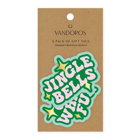 Jingle Bells Gift Tag Green/Sage - Set of 6-Fun-Little Fish Co.