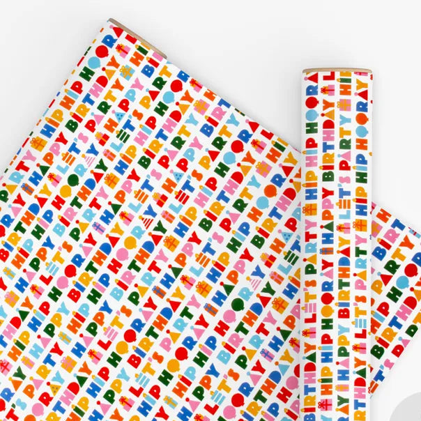 10M Hip Hooray Rainbow Wrapping Paper-Little Fish Co.