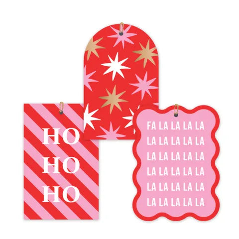 Nova Bright Pink/Poppy Red Gift Tag-Fun-Little Fish Co.