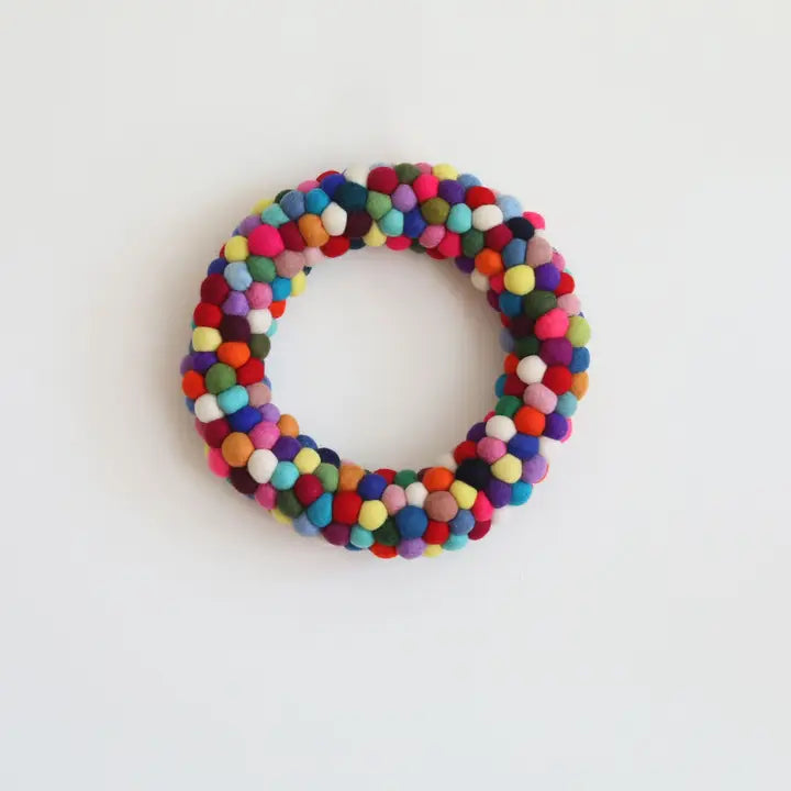 Rainbow Felt Christmas wreath-Little Fish Co.