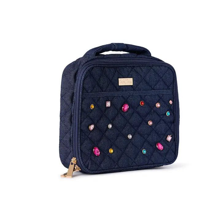 Bejeweled quilted lunch bag