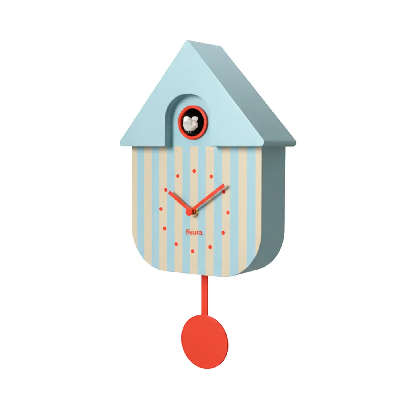 Cuckoo Clock Blue and Beige Stripe