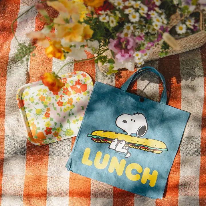 3P4 X Peanuts® - Snoopy Lunch Vintage-Style Market Tote-New Arrivals 2025-Little Fish Co.