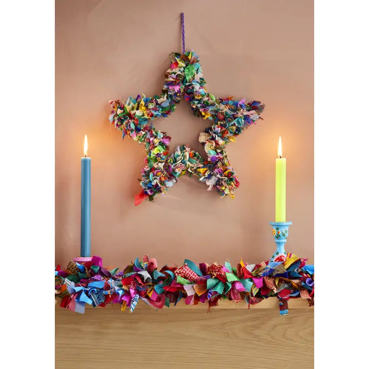 Recycled Sari wreath - Star-Little Fish Co.