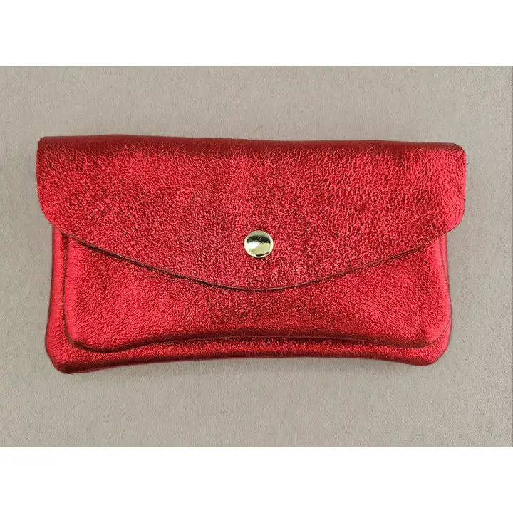 Metallic Leather Wallet - Colours assorted-Little Fish Co.