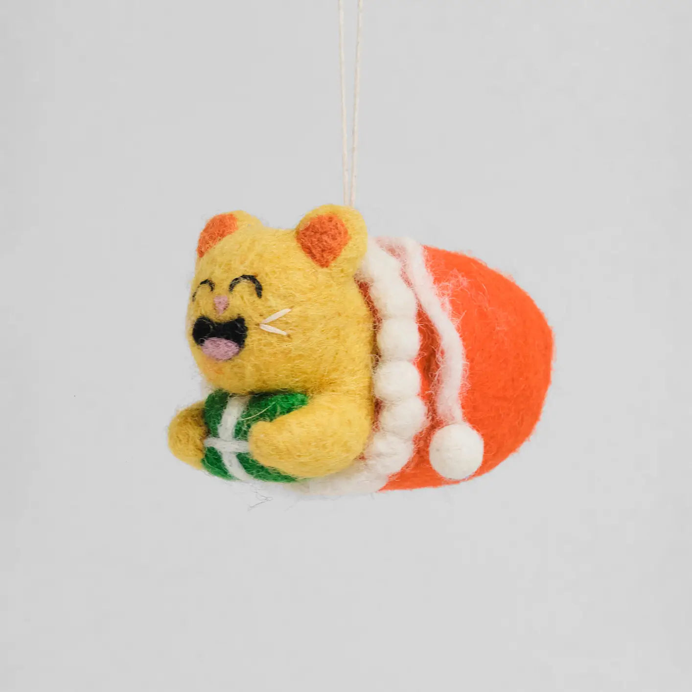 Misty Cat in Sack Hanging Felt Ornament