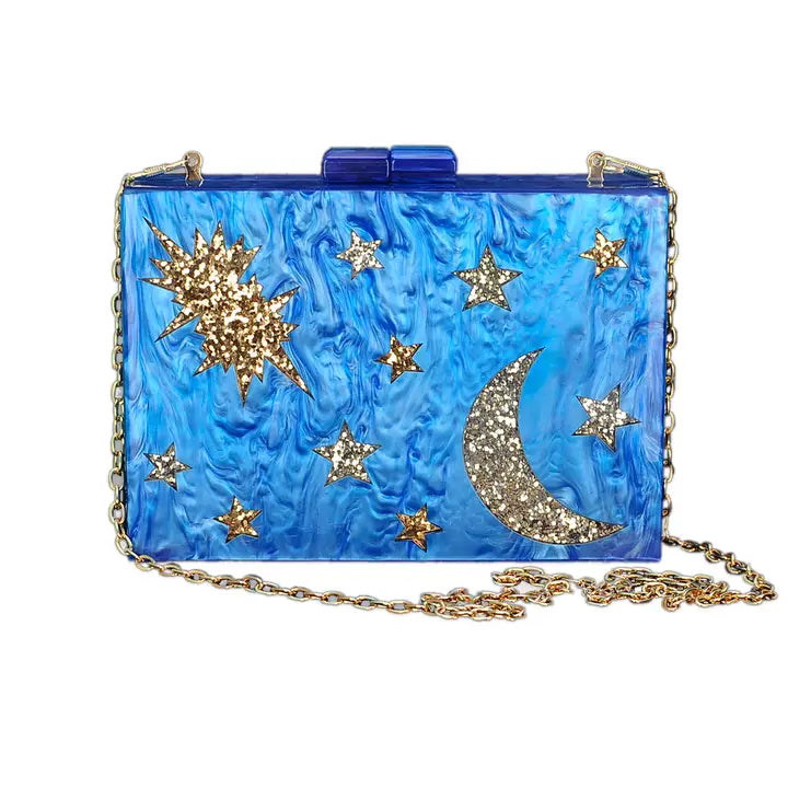 Blue Star Gazer clutch-New Arrivals-Little Fish Co.