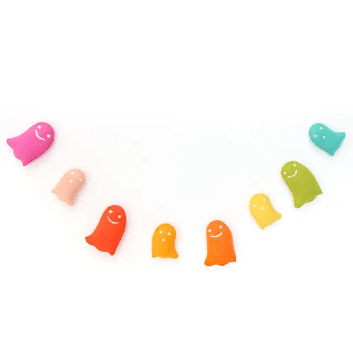 Rainbow Ghost Felt Halloween Garland-Little Fish Co.