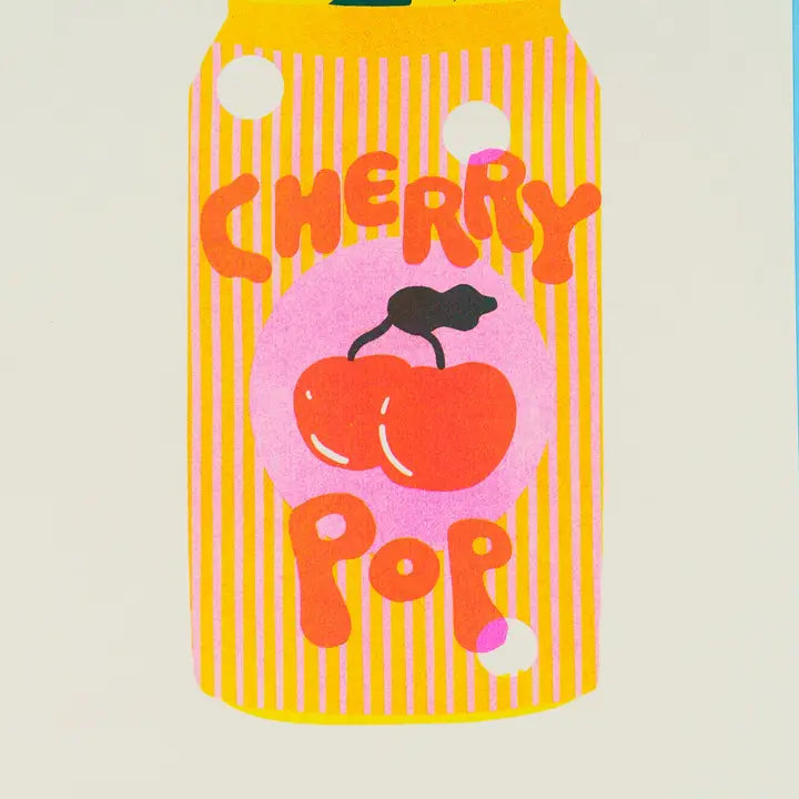 Cherry Pop Riso Print-Top 30 Art-Little Fish Co.