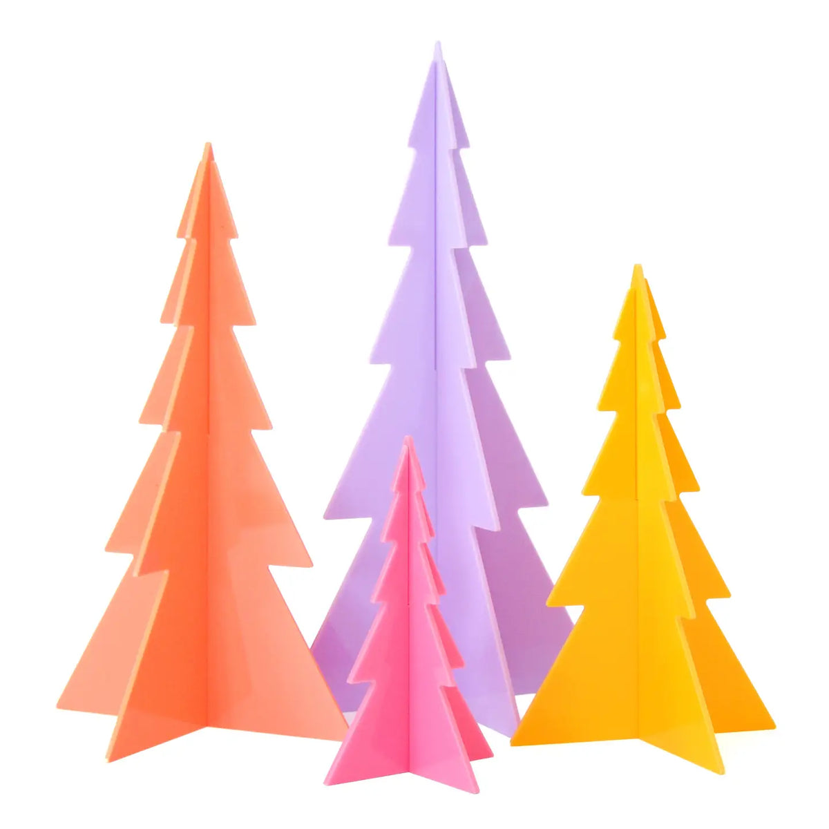 Coral Lavender Pink Acrylic tree set
