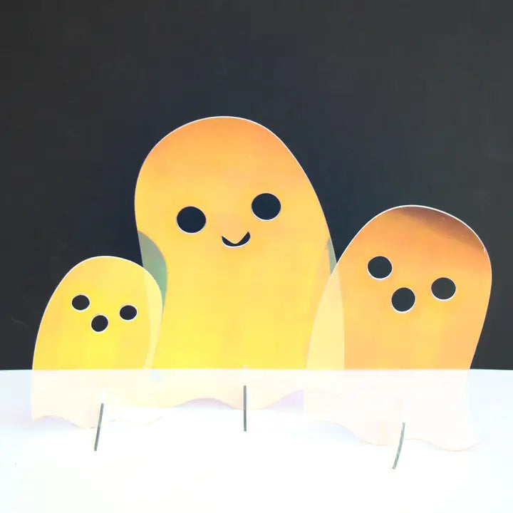 Iridescent and Clear Acrylic Ghost Decorations-Little Fish Co.