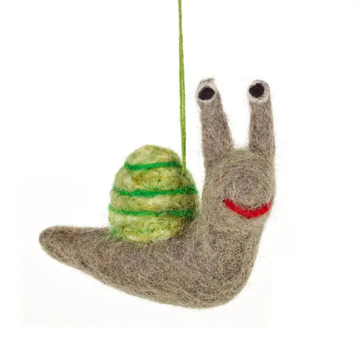 Handmade Hanging Shelby the Snail Felt Decoration-Top 30 Christmas-Little Fish Co.