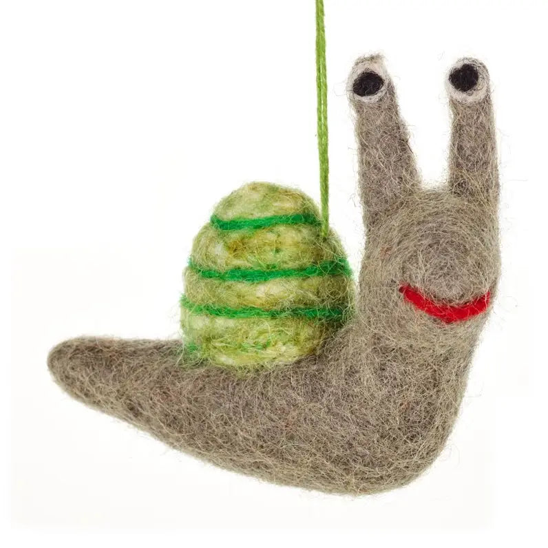 Handmade Shelby snail felt decoration