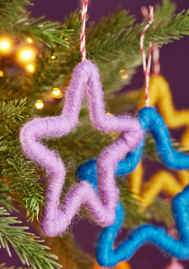 Set of 6 felt star decorations-Top 30 Christmas-Little Fish Co.