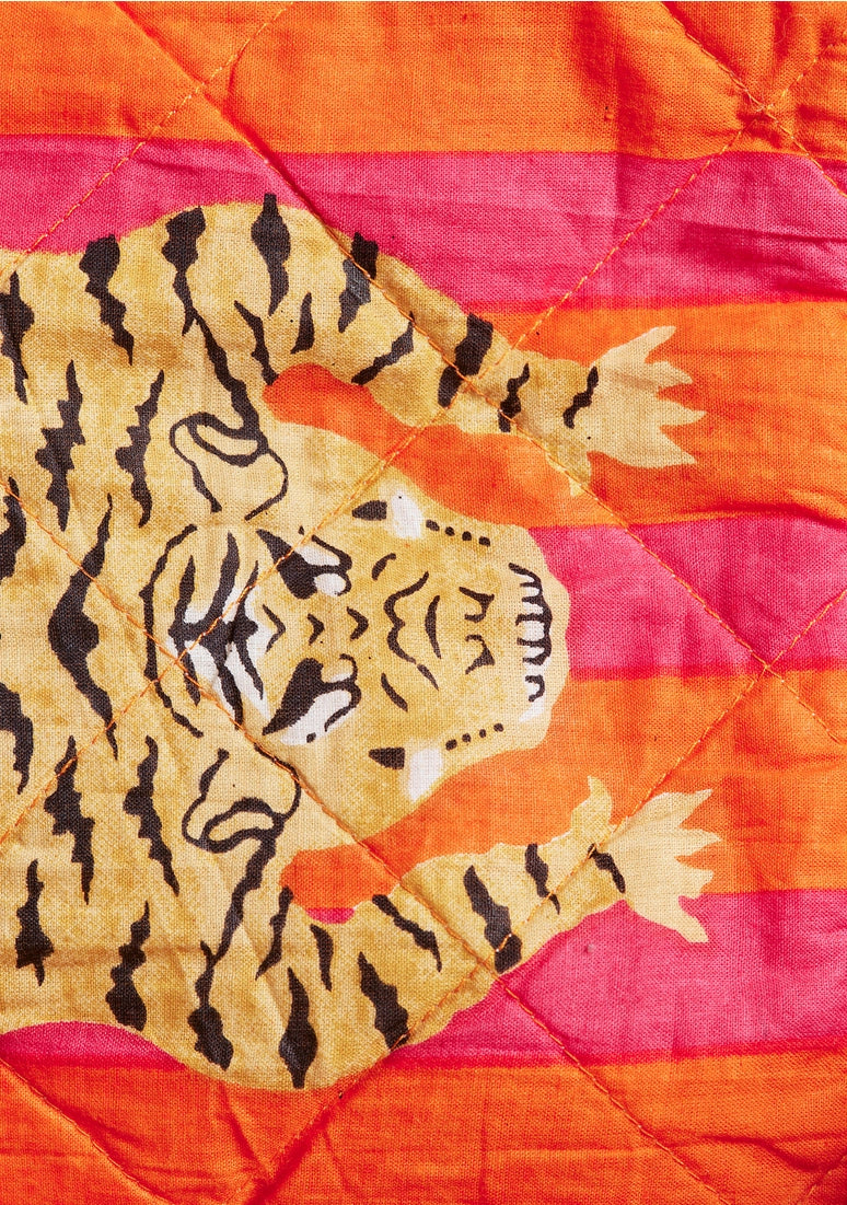 Tiger Wash Bag - Pink Orange-Little Fish Co.
